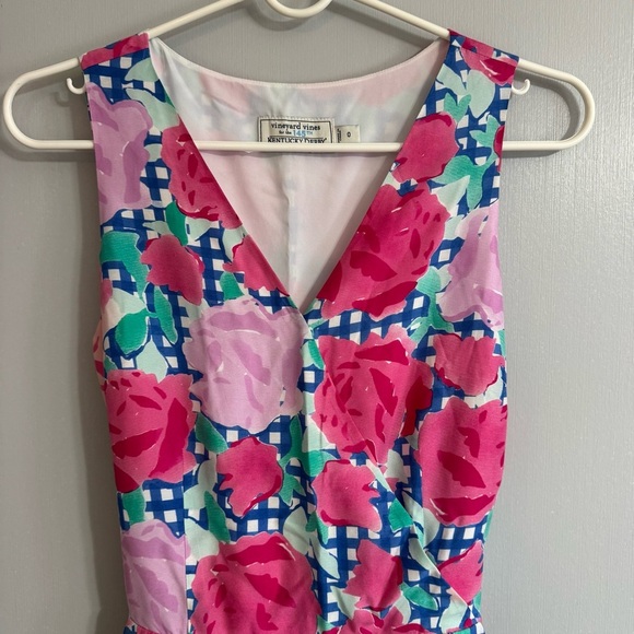 Vineyard Vines Pink Run For The Roses Floral Sleeveless Jumpsuit in Size 0 - Picture 7 of 15